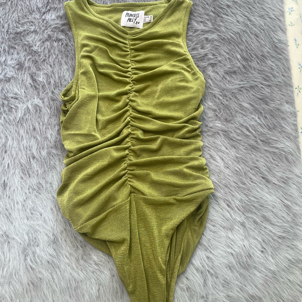Princess Polly Green Bodysuit with Ruching